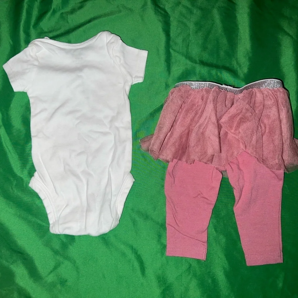 Disney Pink Tutu and White Onesie Set 0/3 Months